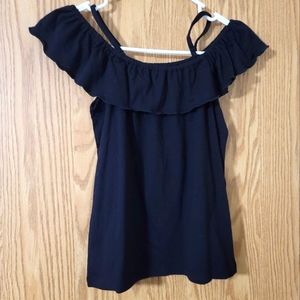 Childrens Place Black Off Shoulder Top Size 10/12